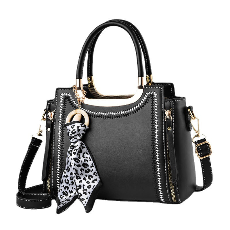 2026 trendy fashion women's silk scarf decorated shoulder bag crossbody handbag small square bag structured women's bag - dropshipping available