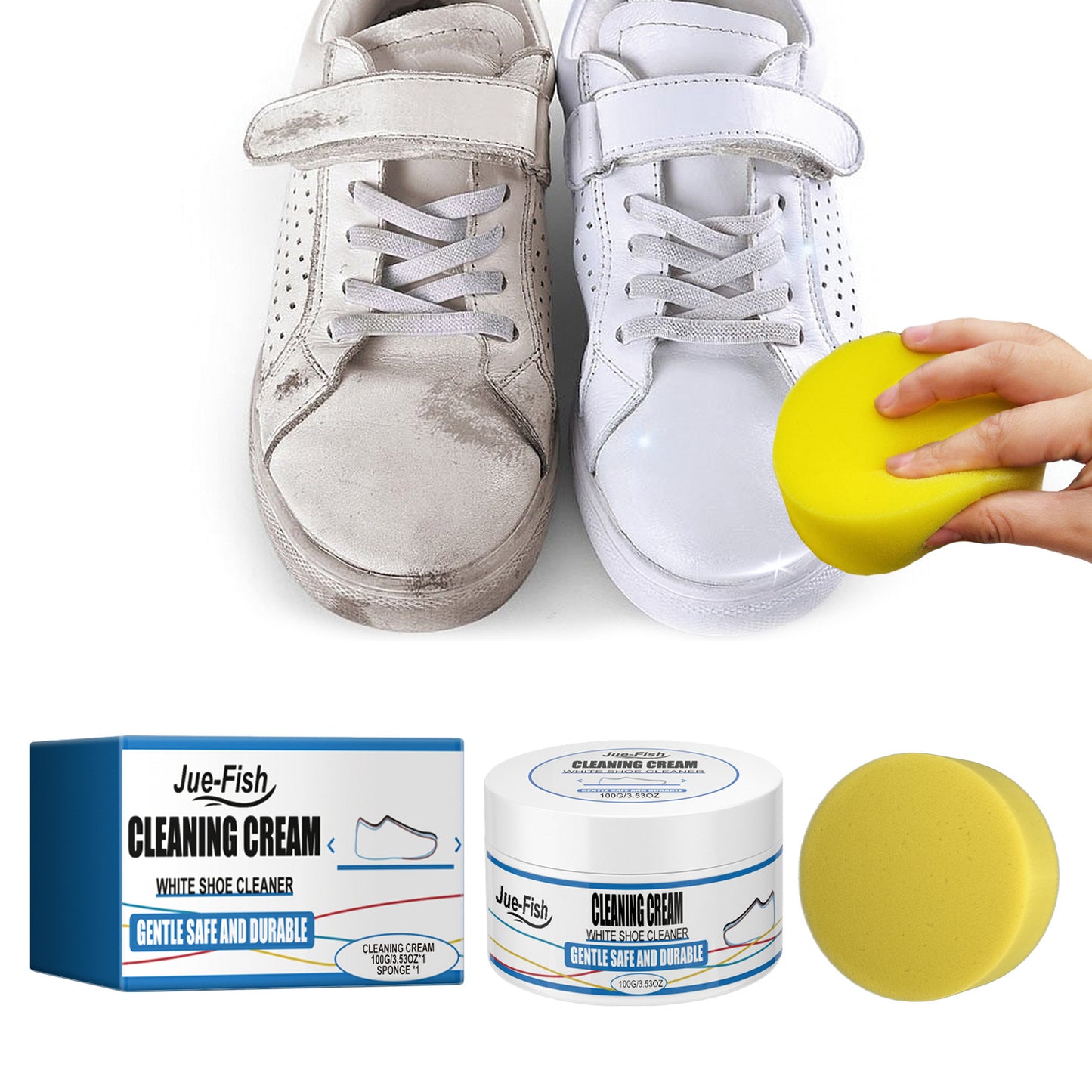Jue Fish little white shoes cleaning cream, one wipe is white artifact, leave-in sports canvas shoes cleaning to remove stains