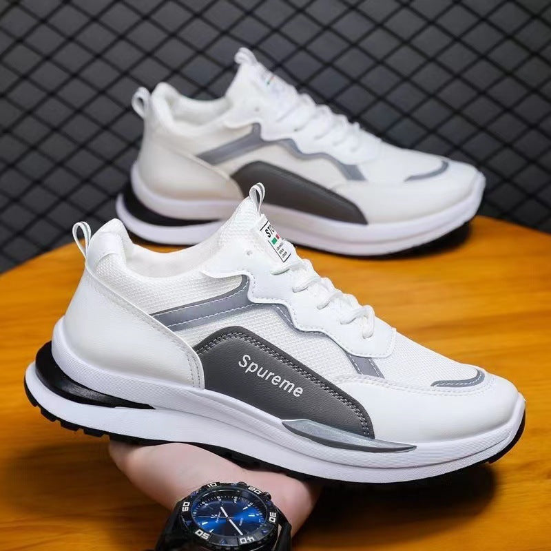 Breathable dad shoes for men, spring/summer 2025 collection: korean style fashionable casual sneakers, soft sole, lightweight mesh, trendy footwear