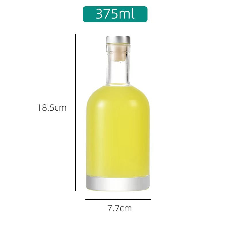 Wholesale vodka bottle yellow wine foreign wine bottle transparent self-brewing fruit wine bottle white wine bottle empty bottle frosted empty wine bottle