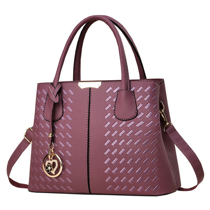 【british mary】2026 new trendy fashion soft leather embroidered middle-aged mom bag cross-border women's handbag