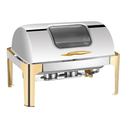 Stainless steel buffet stove commercial alcohol electric heating flip-top restaurant hotel cross-border popular chafing dish