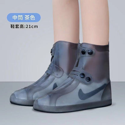 Non-slip silicone shoe cover, middle tube thickened, wear-resistant, waterproof and rainproof, outdoor fashion, daily protection is convenient, practical and comfortable