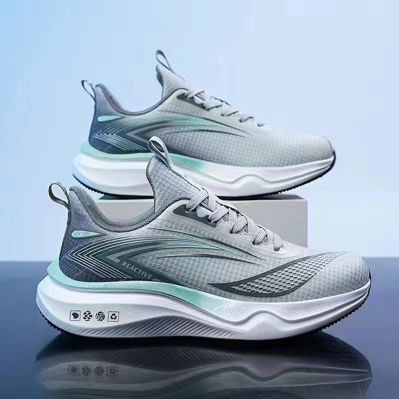 Breathable men's shoes 2025 cross-border new fishnet soft sole men's sneakers lightweight high-elastic running shoes for men