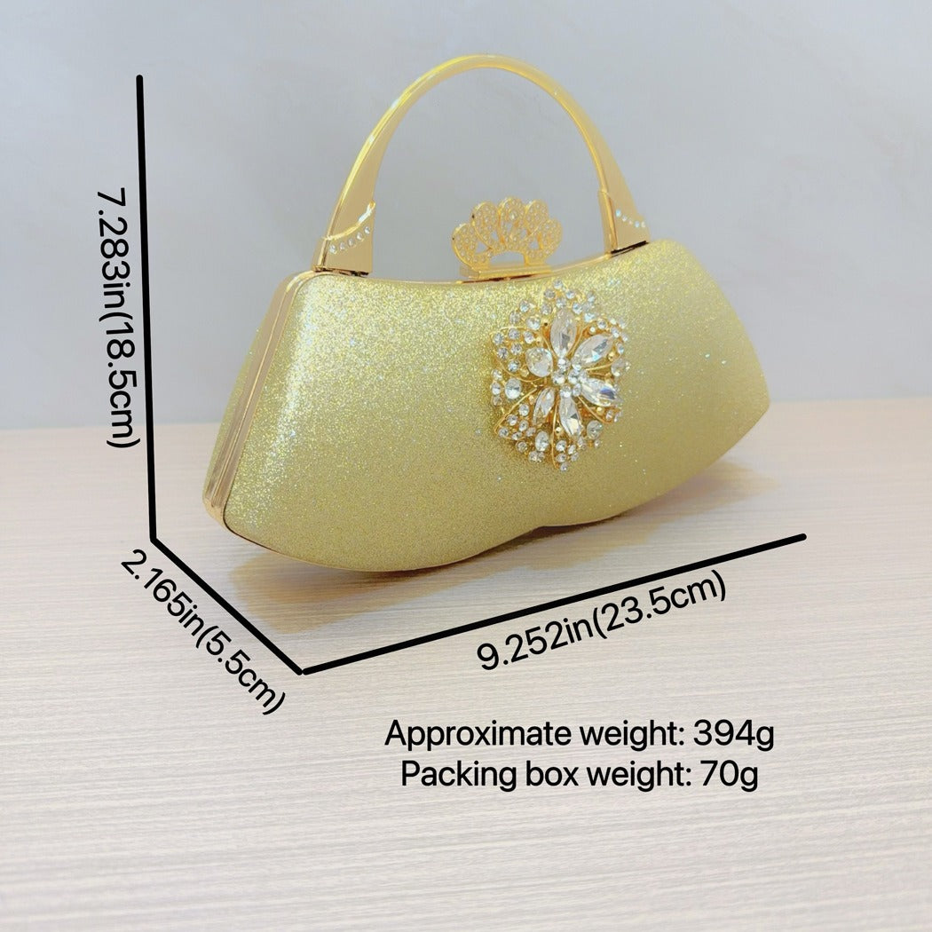 New diamond-encrusted hand bag wedding dress small bag women's birthday bar party banquet bag oblique span dinner bag