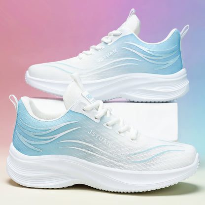 Women's spring lightweight athletic shoes - breathable running shoes, trendy cross-border casual sneakers, flyknit single shoes