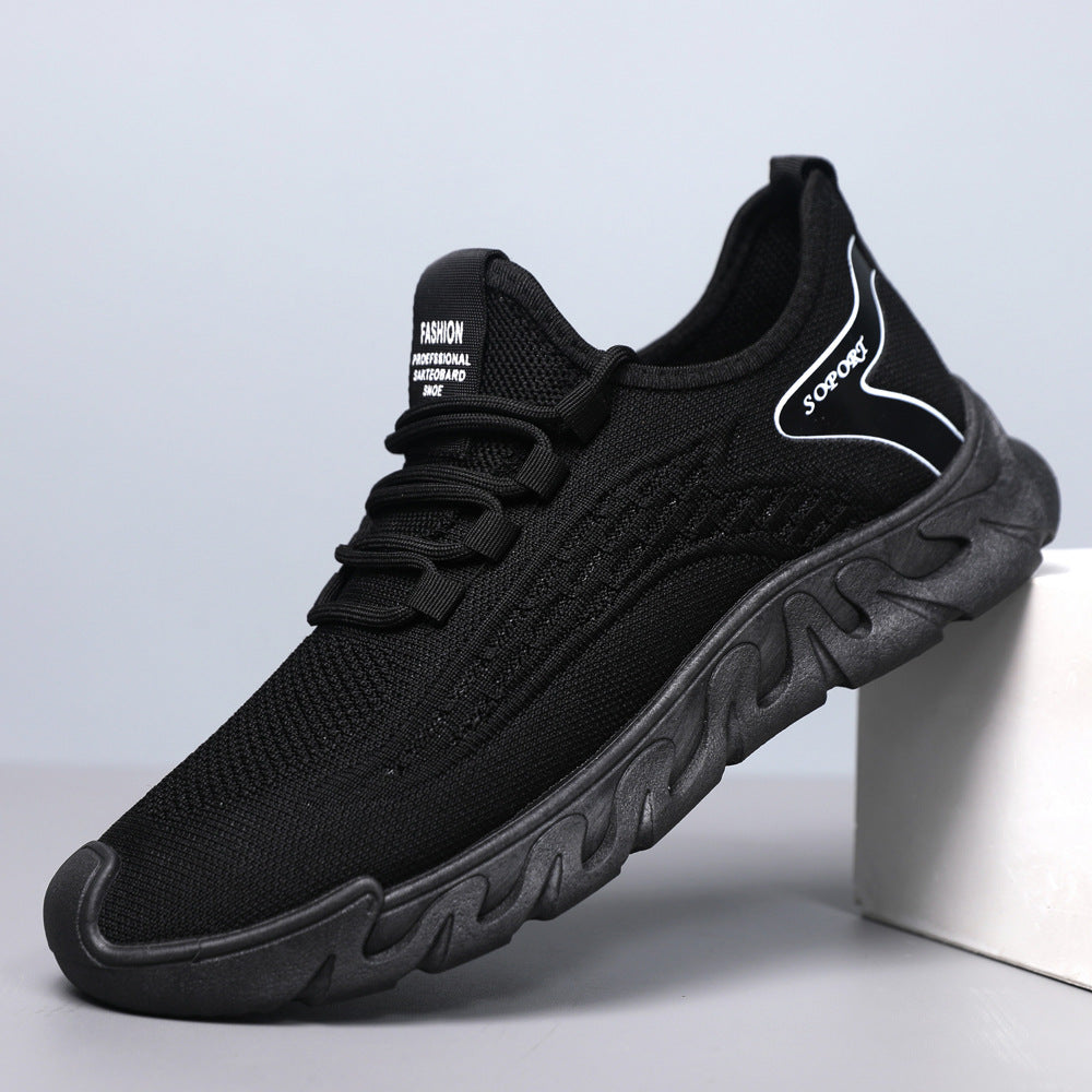 Breathable mesh men's shoes 2025 - cross-border export, soft sole, anti-slip casual low-top lace-up sneakers for men