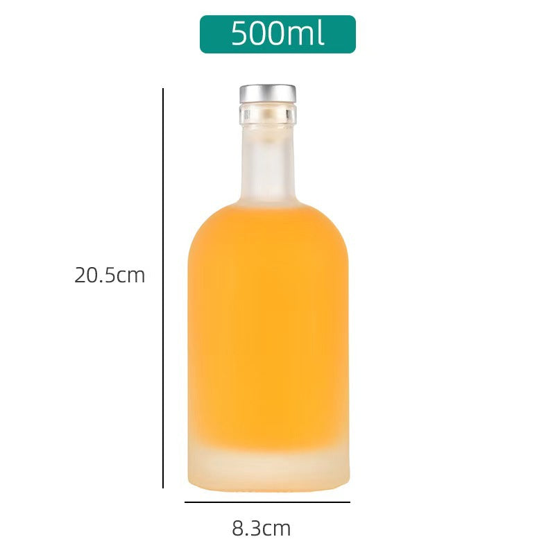 Wholesale vodka bottle yellow wine foreign wine bottle transparent self-brewing fruit wine bottle white wine bottle empty bottle frosted empty wine bottle