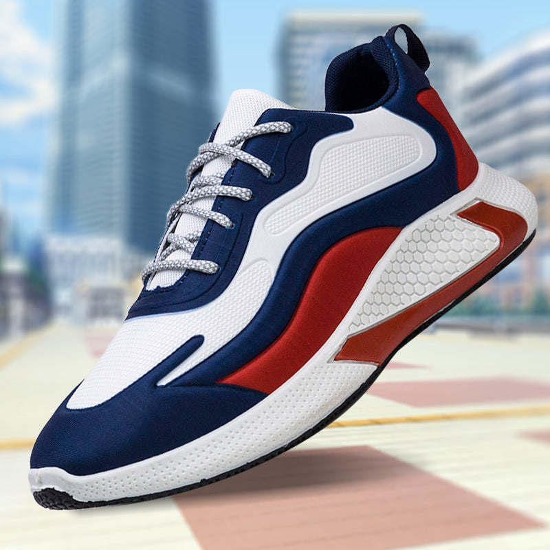 Customized men's export shoes 2024 new korean style casual shoes breathable trendy men's running shoes low-top color block athletic shoes