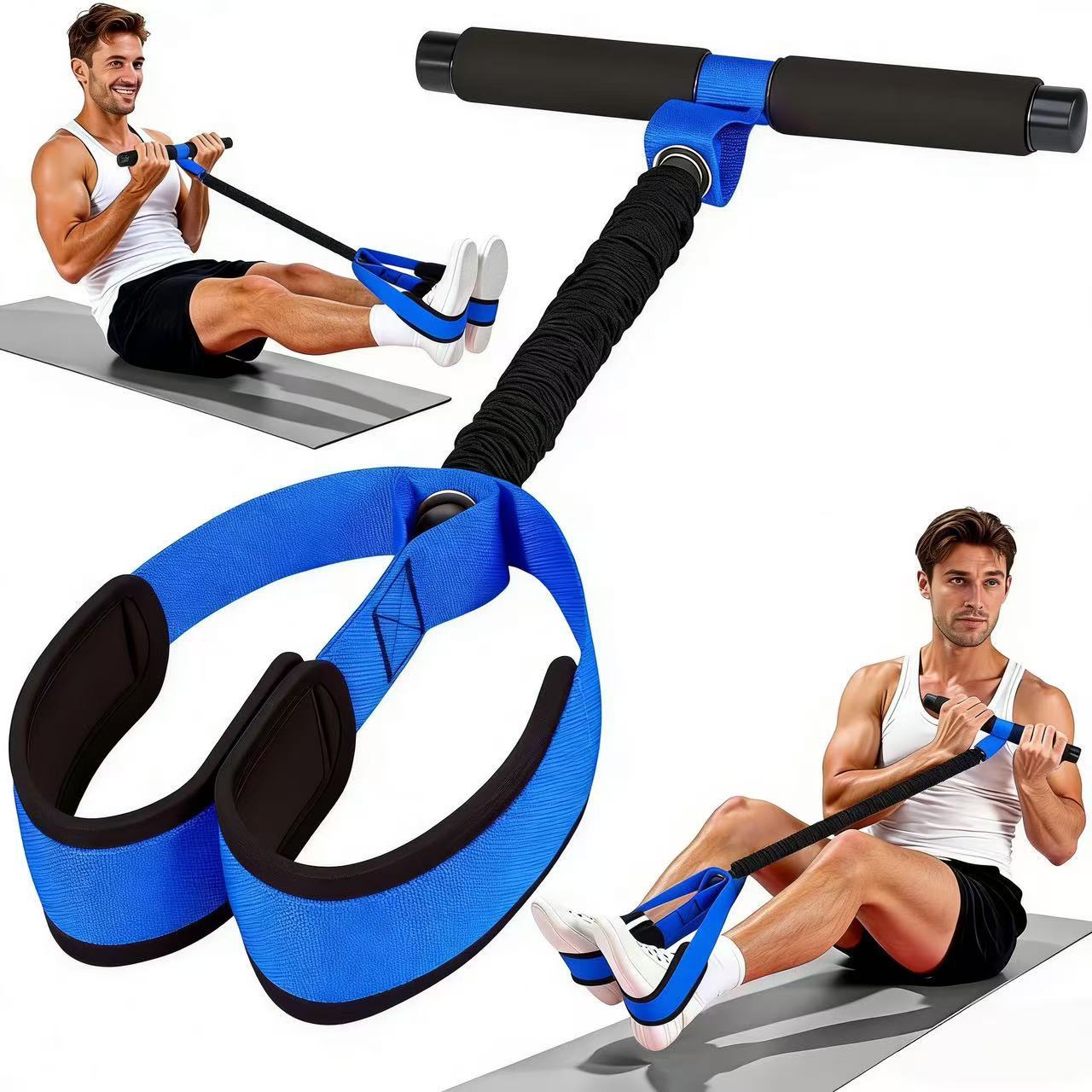 Cross-border pedal tensioner sit-up auxiliary fitness device foot pedal beautiful legs for home foot pedal tension rope high elasticity