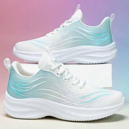 Women's spring lightweight athletic shoes - breathable running shoes, trendy cross-border casual sneakers, flyknit single shoes