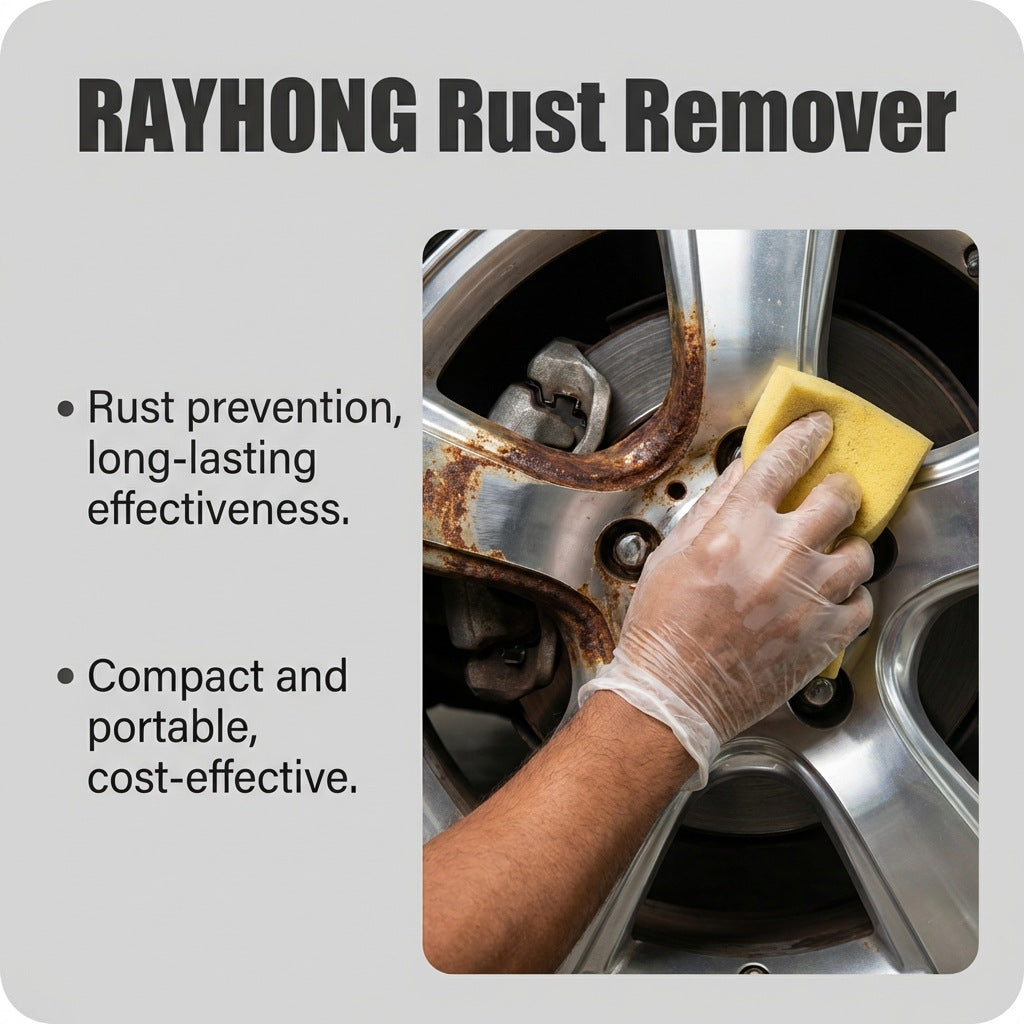 RAYHONG car wheel hub rust remover, car wheel hub cleaning and rejuvenation cleaning surface iron powder rust stains supplies