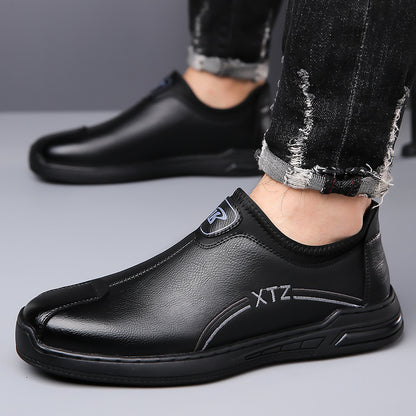 Men's leather business casual slip-on loafers - spring 2025 collection: anti-slip, soft sole, british style