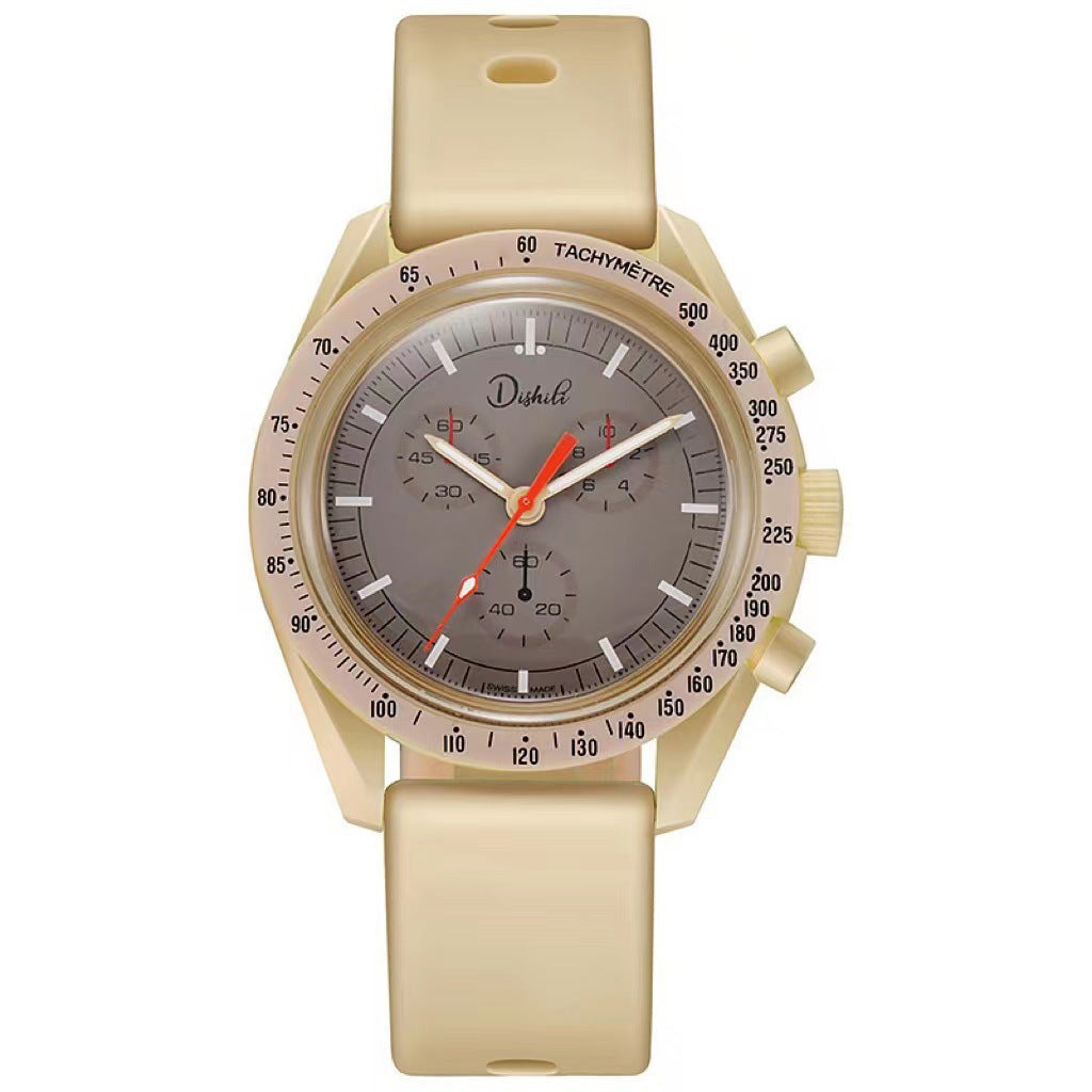 tiktok hot-selling couple's student super-lightweight silicone casual sports watch - planet & moon series