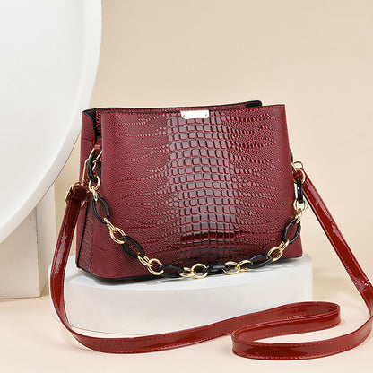Women's bag 2026 new style trendy korean style embossed high-quality texture chain shoulder crossbody bucket bag