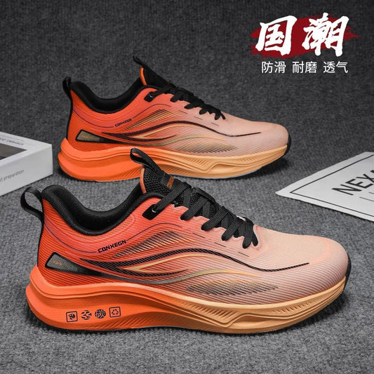 Plus Size Men's Shoes 2026 New Style Soft Sole Student Shock Absorbing Rebound Sports Shoes Breathable Outdoor Running Shoes Wholesale