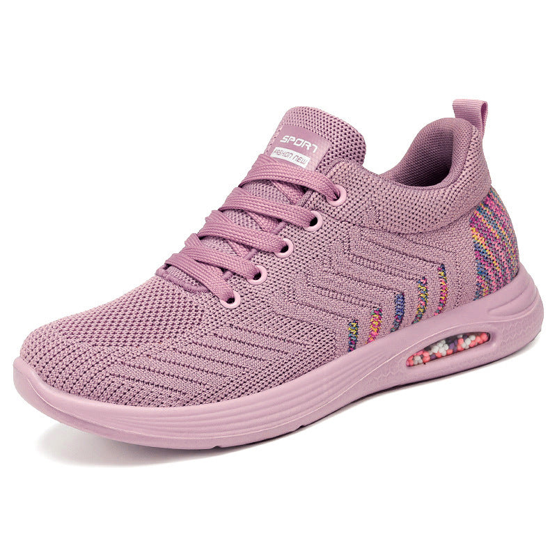 Women's shoes 2026 spring new arrivals: women's running shoes, pu flyknit casual sneakers, breathable and wear-resistant