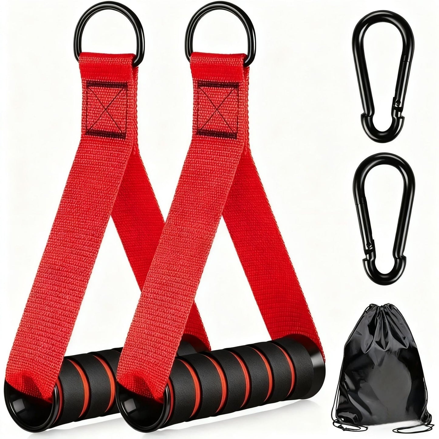 Resistance band handle - dual color grip, pull rope handle, back resistance band accessory, fitness equipment accessory