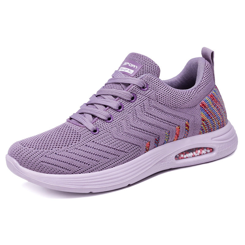 Women's shoes 2026 spring new arrivals: women's running shoes, pu flyknit casual sneakers, breathable and wear-resistant