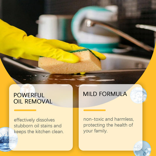 JAKEHOE Kitchen oil-dissolving care spray, heavy oil-stained range hood, stove, kitchen utensils, dissolving stains and cleaning agent