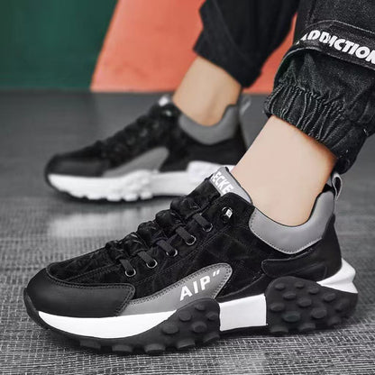 Cross-border men's shoes 2026 new Korean style low-top running shoes trendy non-slip thick-soled dad shoes breathable sports shoes