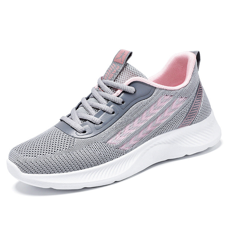 Women's shoes 2026 spring new breathable sneakers cross-border dropshipping single shoes fashion casual shoes flyknit mesh shoes