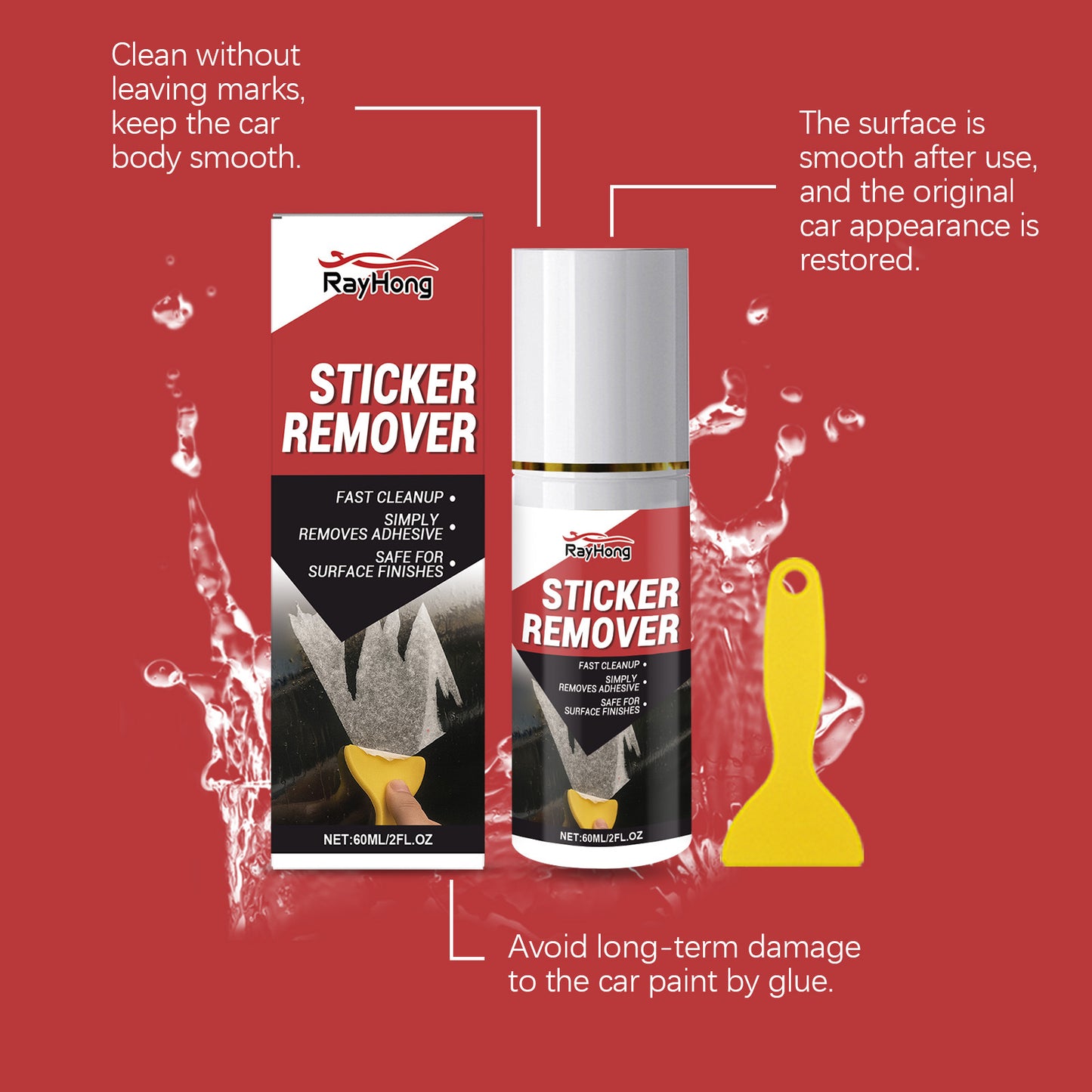 RAYHONG car viscose set, car viscose cleaner, daily convenient cleaning self-adhesive
