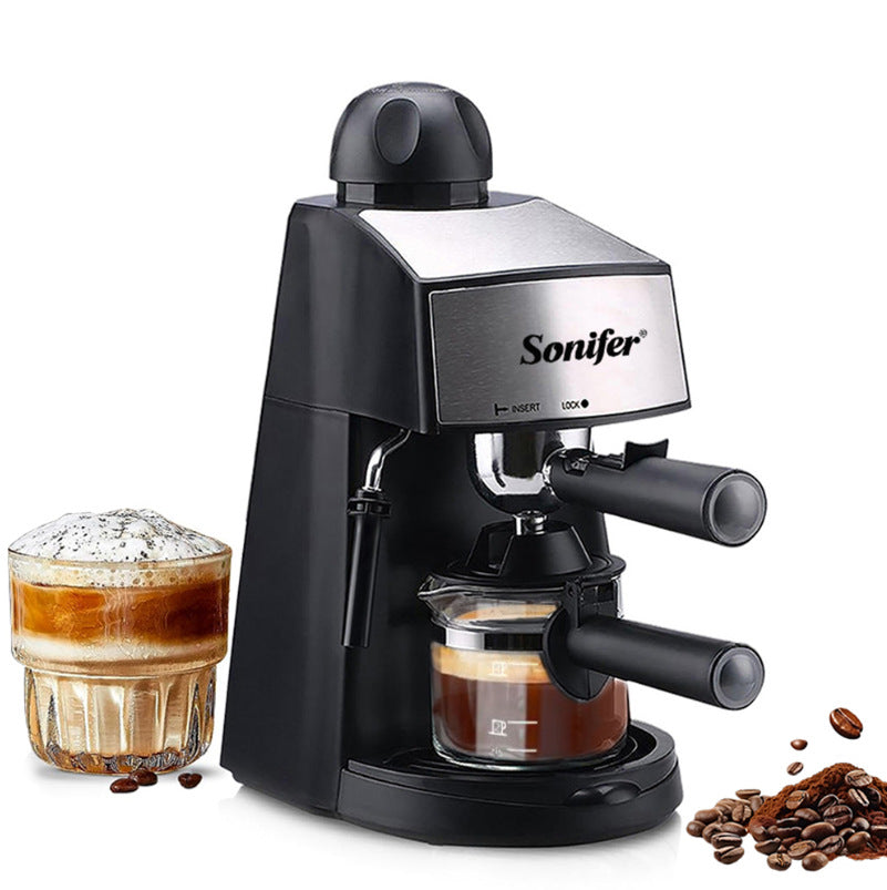 Coffee machine - compact home automatic grinding & brewing espresso machine with steam milk frother