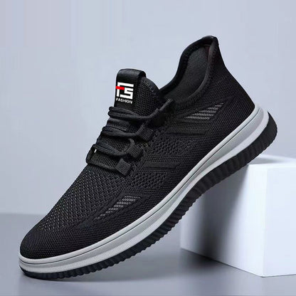 Flyknit men's shoes new summer mesh breathable casual shoes soft bottom non-slip casual fashion sports shoes cross-border wholesale