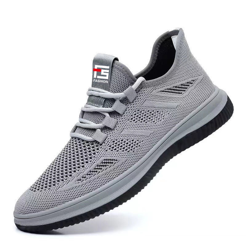 Flyknit men's shoes new summer mesh breathable casual shoes soft bottom non-slip casual fashion sports shoes cross-border wholesale