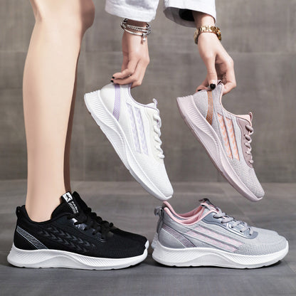 Women's shoes 2026 spring new breathable sneakers cross-border dropshipping single shoes fashion casual shoes flyknit mesh shoes
