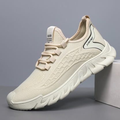 Breathable mesh men's shoes 2025 - cross-border export, soft sole, anti-slip casual low-top lace-up sneakers for men