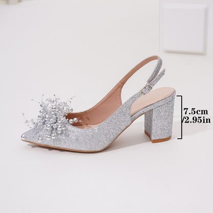 Lanmiu glossy leather crystal rhinestone bow fairy high heel single shoes 2026 spring new