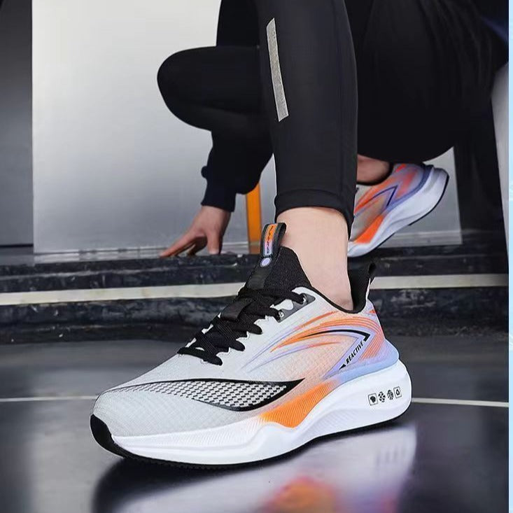 Breathable men's shoes 2025 cross-border new fishnet soft sole men's sneakers lightweight high-elastic running shoes for men