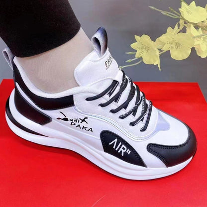 Mesh sneakers 2025 new korean style couple breathable soft bottom dad shoes fly woven running shoes for men and women