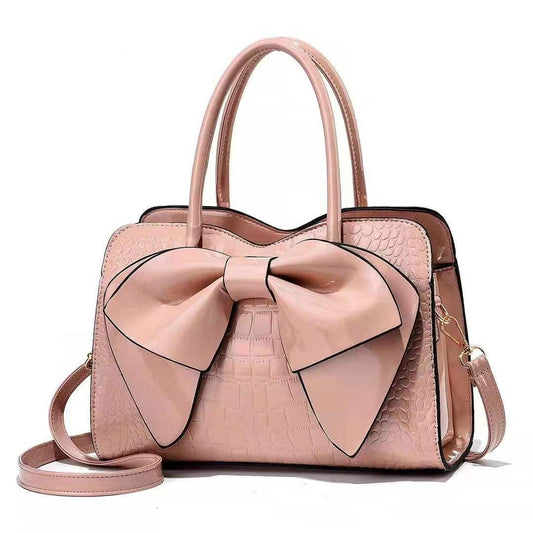 2026 winter new women's bag: fashionable candy-colored bowknot shoulder & crossbody bag, minimalist stone texture tote