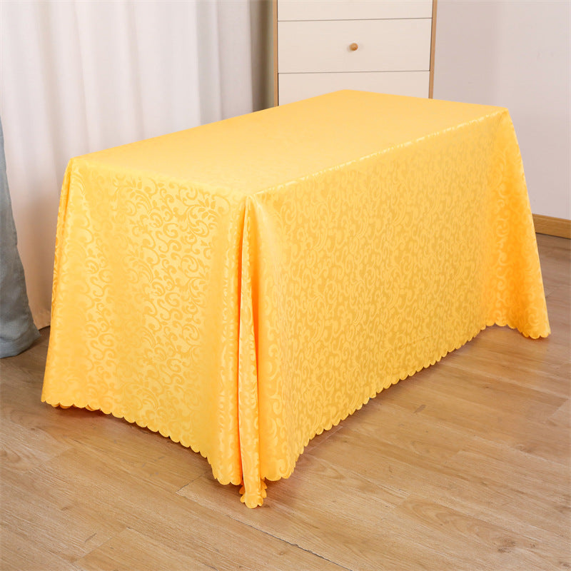 Tablecloth wedding event stall meeting engagement tablecloth red long table wholesale rectangular white polyester tablecloth