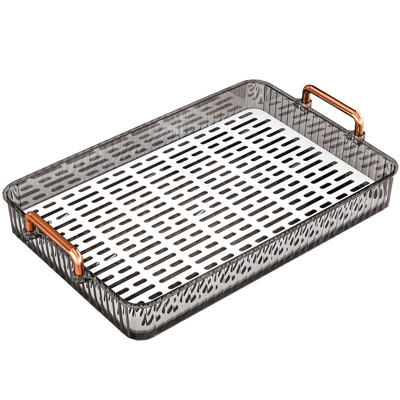 Tea tray for home living room dry brewing station accessible luxury tea set cup holder tea cup water cup rectangular double layer drainage tray