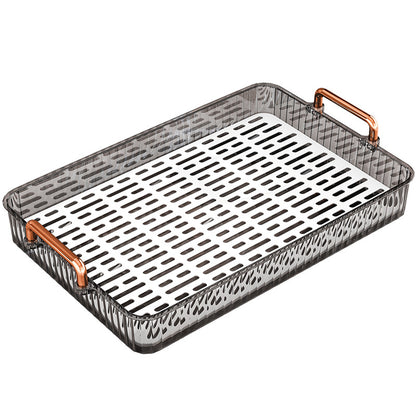 Tea tray for home living room dry brewing station accessible luxury tea set cup holder tea cup water cup rectangular double layer drainage tray