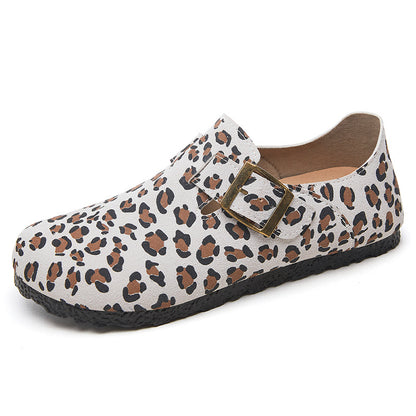 Birkenstocks Women's Spring New Leopard Print Fashion Shoes Flat