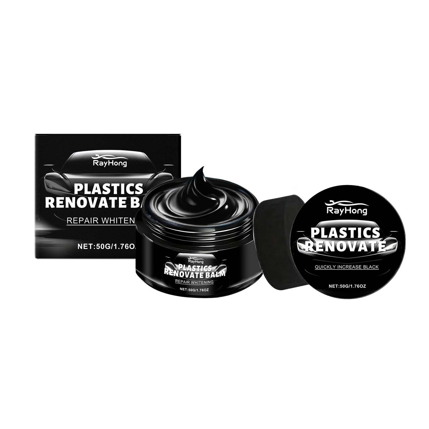 RAYHONG automotive plastic parts refurbishment paste, automotive multi-functional parts leather stain removal polishing maintenance
