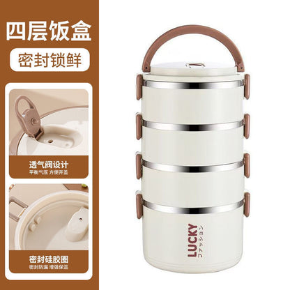 Large-capacity double-layer stainless steel insulated lunch box for office workers and students portable sealed lunch box