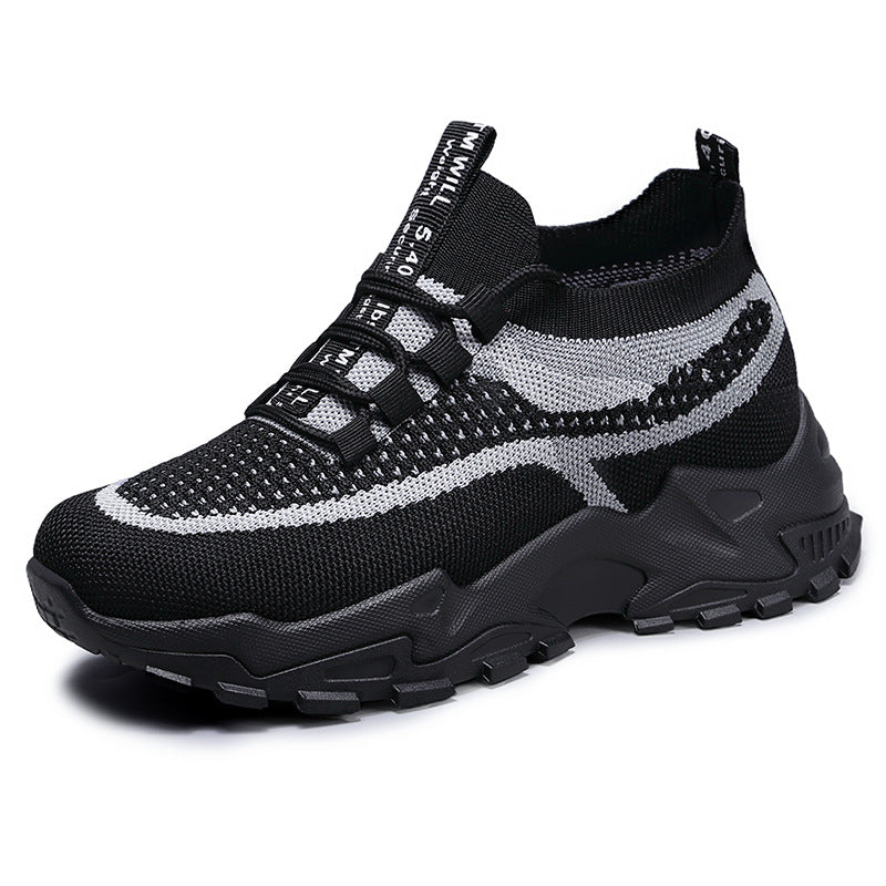 Women's fashion flats: spring new arrivals - casual, soft-soled, lightweight dad shoes, flyknit breathable mesh sneakers