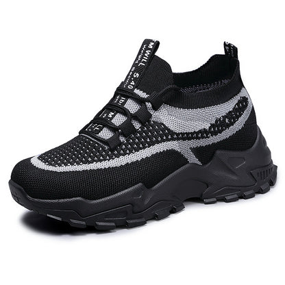Women's fashion flats: spring new arrivals - casual, soft-soled, lightweight dad shoes, flyknit breathable mesh sneakers