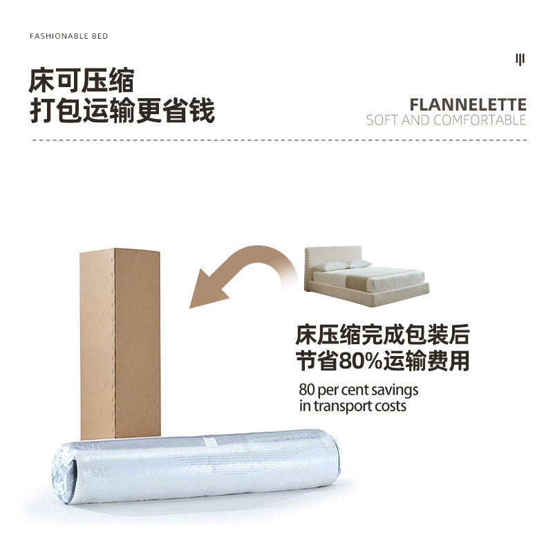 Compressed bed - pure sponge compression roll-up bed - compact size - export-grade - double size - fabric bedroom bed