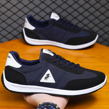 Breathable mesh men's shoes, 2025 new style, soft sole, non-slip, white, casual, sporty, and cross-border e-commerce