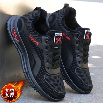 Soft-soled, durable men's shoes, 2025 autumn/winter men's leather casual shoes, stain-resistant, waterproof shoes, comfortable and lightweight sports shoes for men