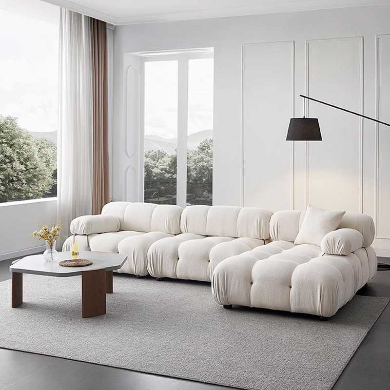 Cross-border export vacuum compressed sofa italian fabric lazy small apartment straight-row module chameleon sofa
