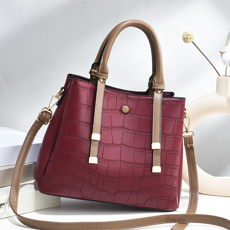New arrival crocodile pattern texture styling large capacity cross-border western style fashion women's large bag shoulder cross-body one piece dropshipping