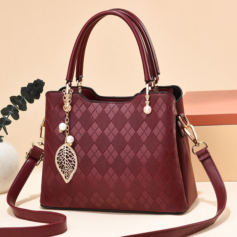 Women's bag 2024 winter new korean style sweet fashion crossbody shoulder bag large capacity diamond quilted embossed tote